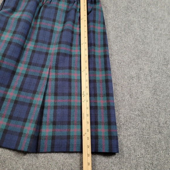 Vintage Pendleton Skirt Small Petite Black Watch Tartan Plaid Wool Made USA 80s - Picture 4 of 10